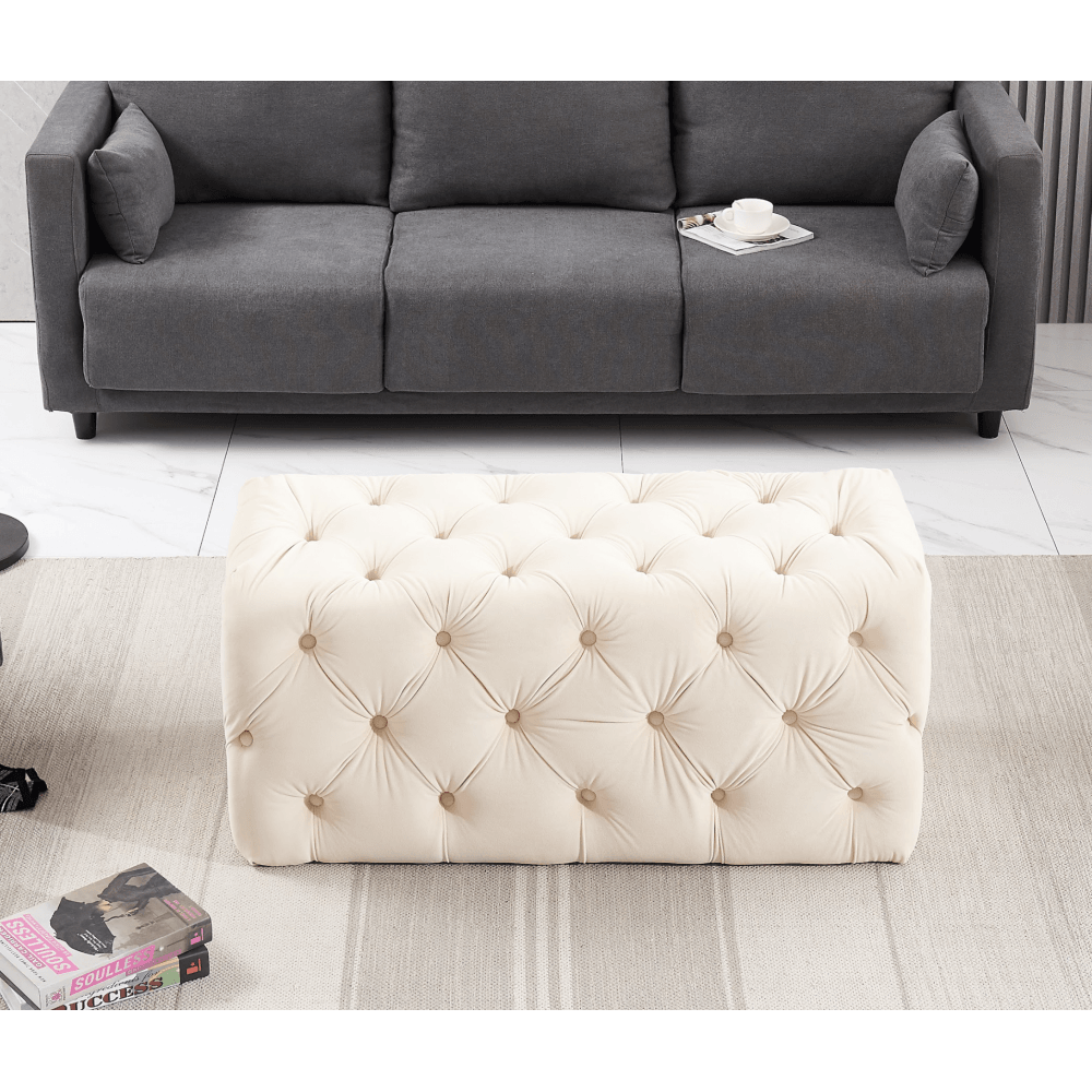 Santorini Velvet Ottoman Bench