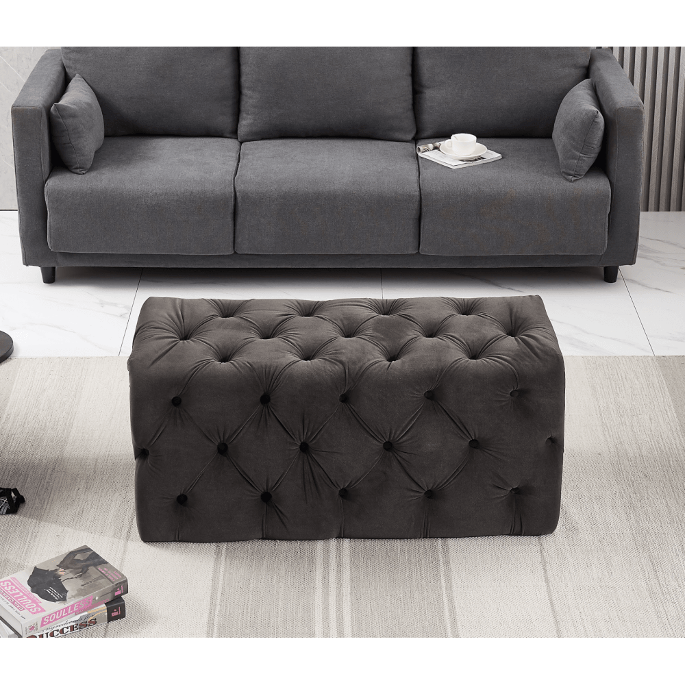 Santorini Velvet Ottoman Bench