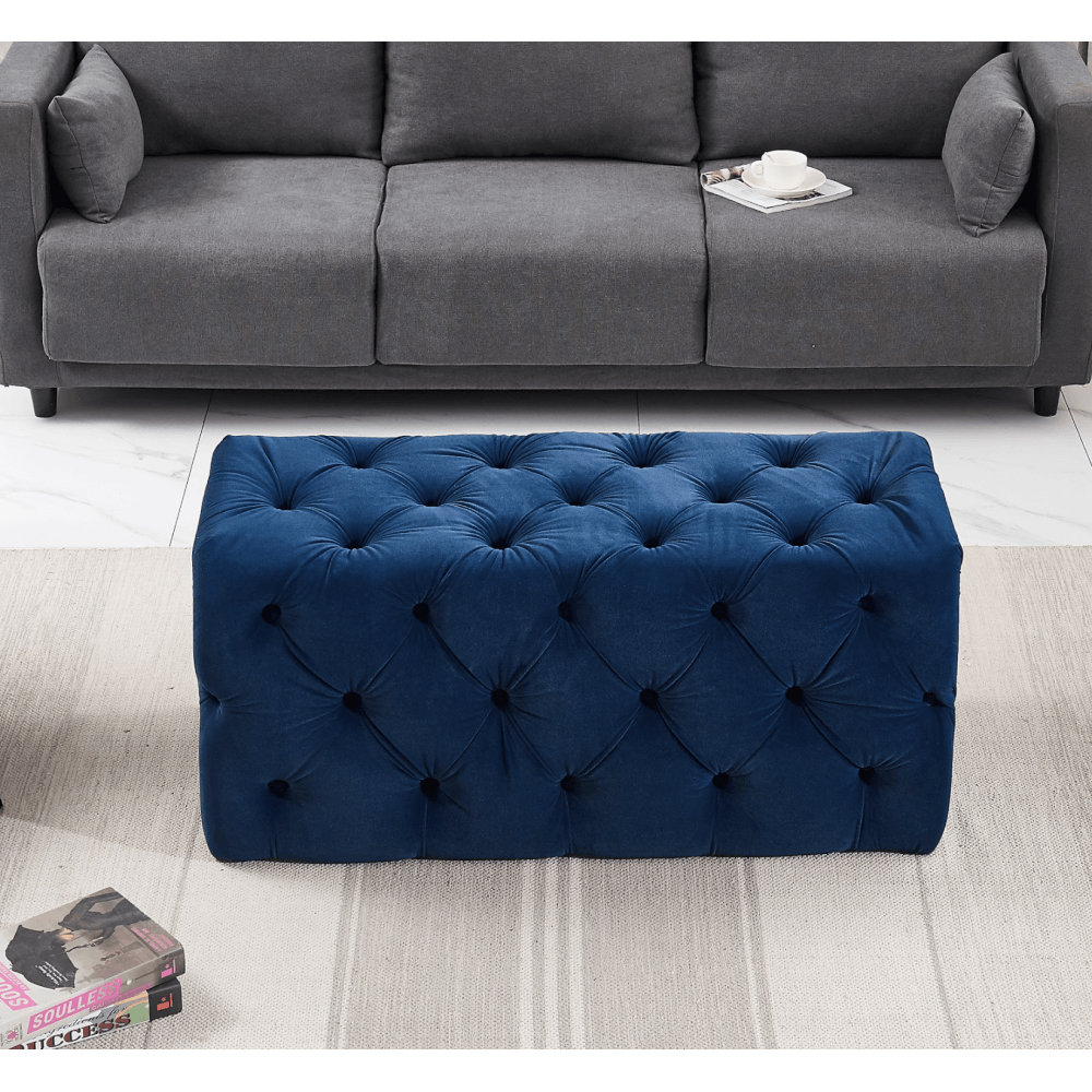 Santorini Velvet Ottoman Bench