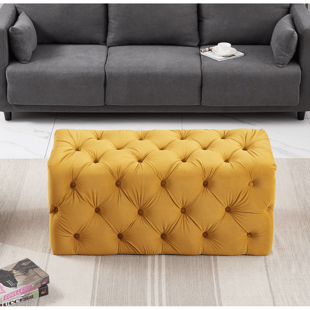 Santorini Velvet Ottoman Bench