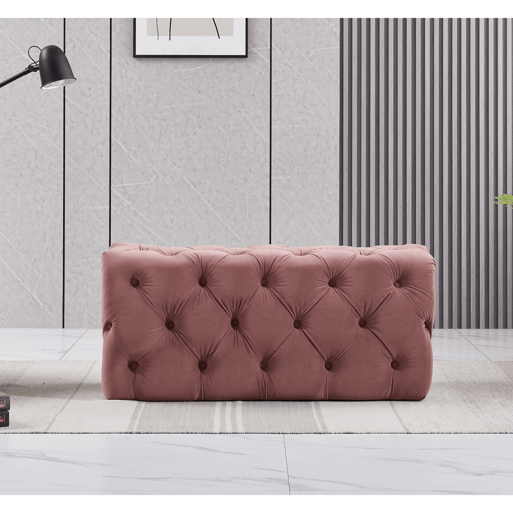 Santorini Velvet Ottoman Bench