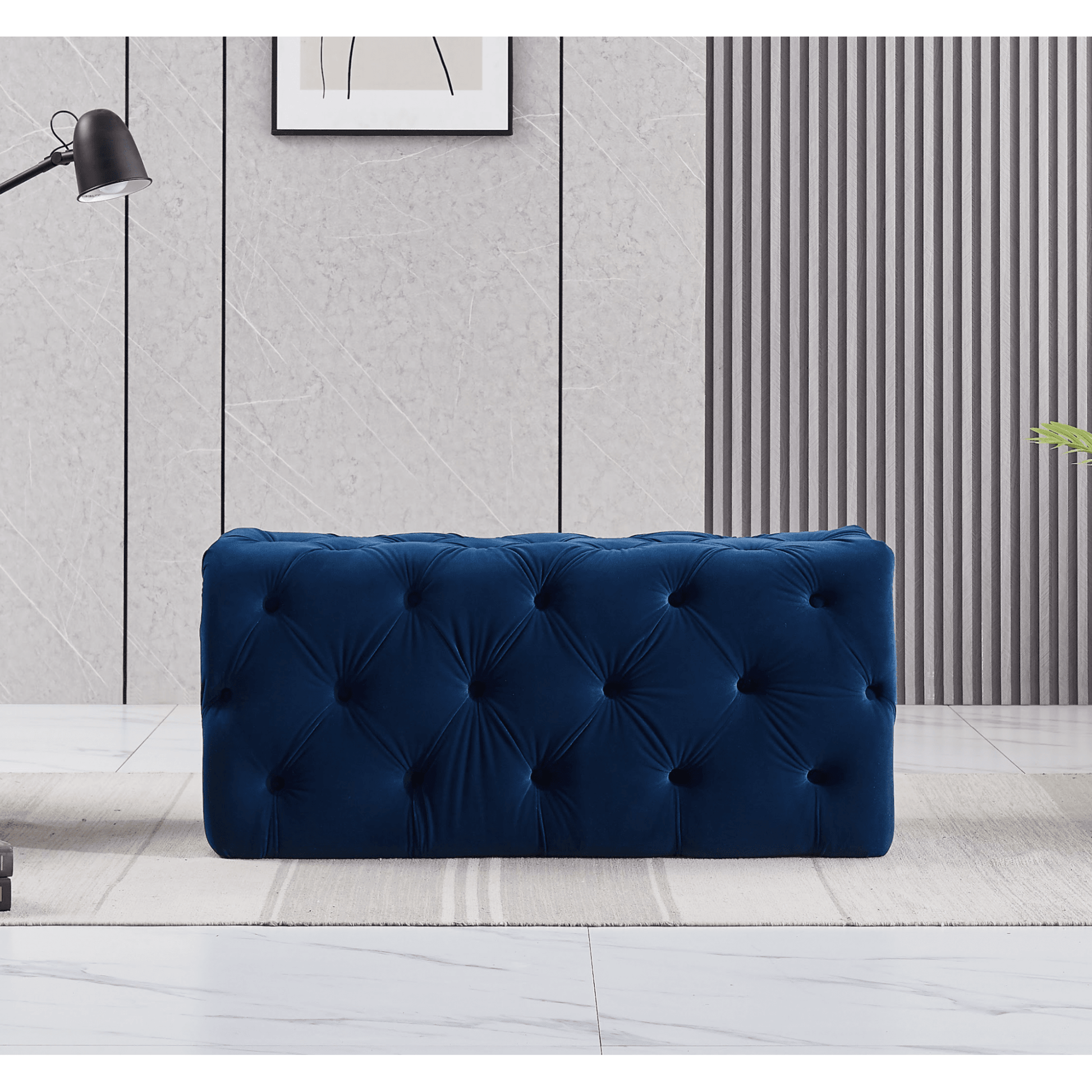 Santorini Velvet Ottoman Bench