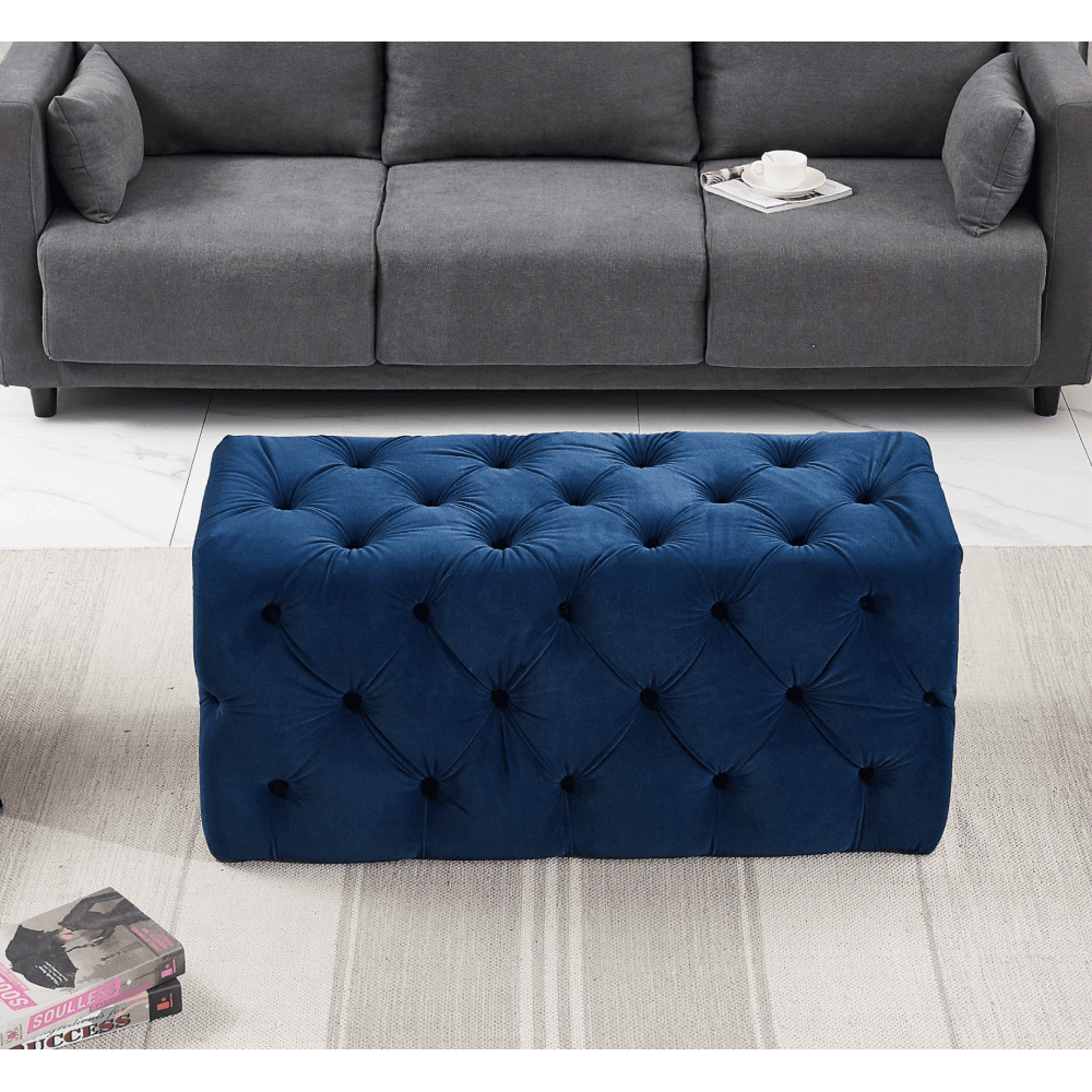 Santorini Velvet Ottoman Bench