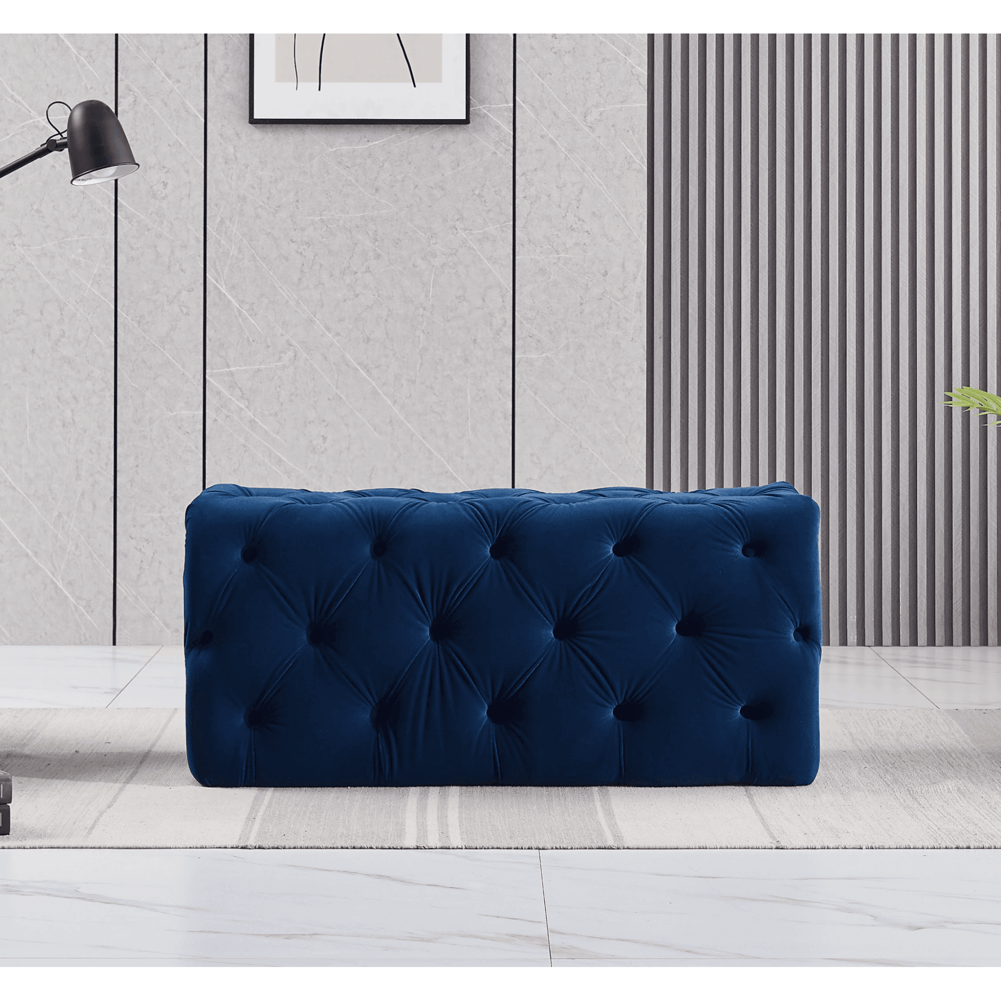 Santorini Velvet Ottoman Bench