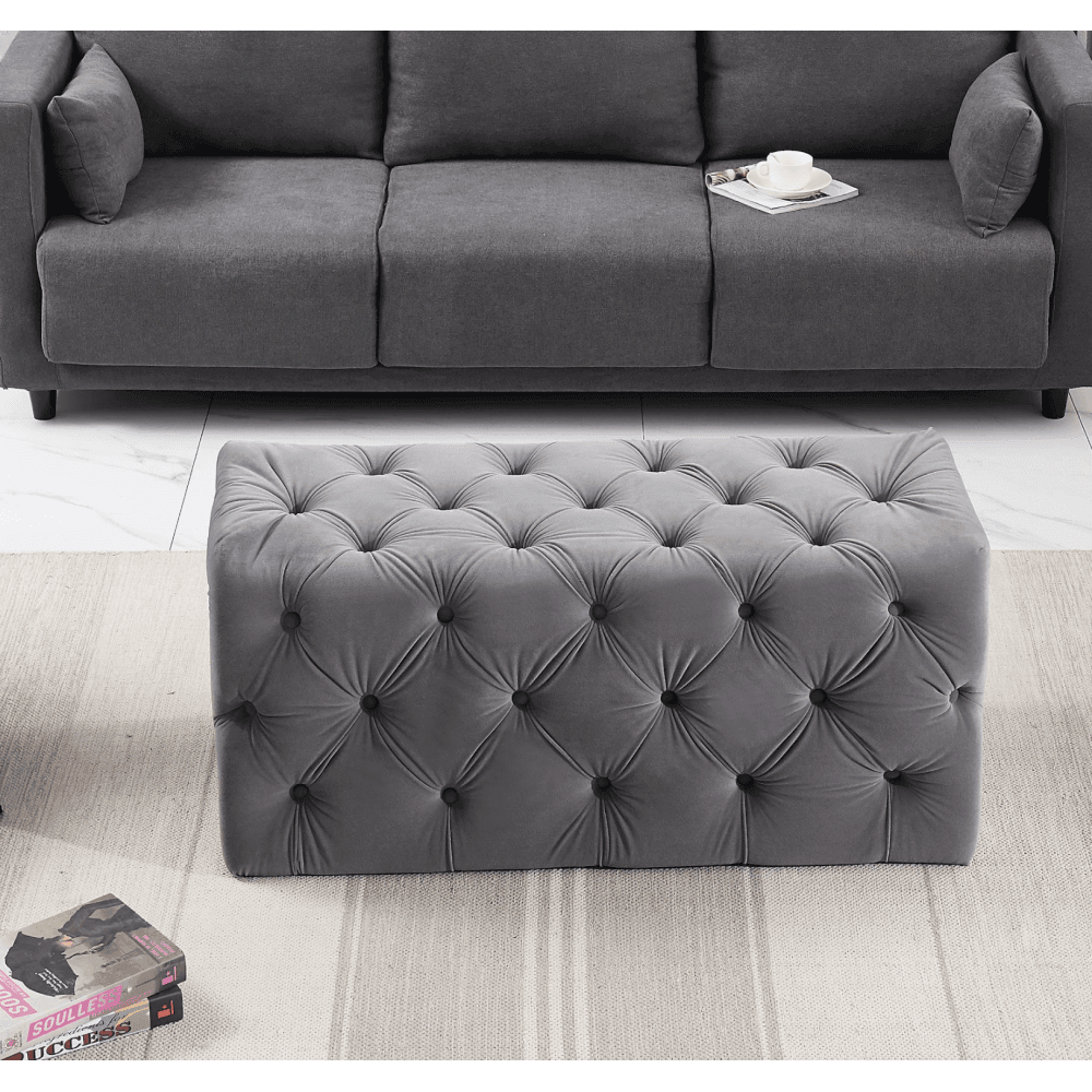 Santorini Velvet Ottoman Bench