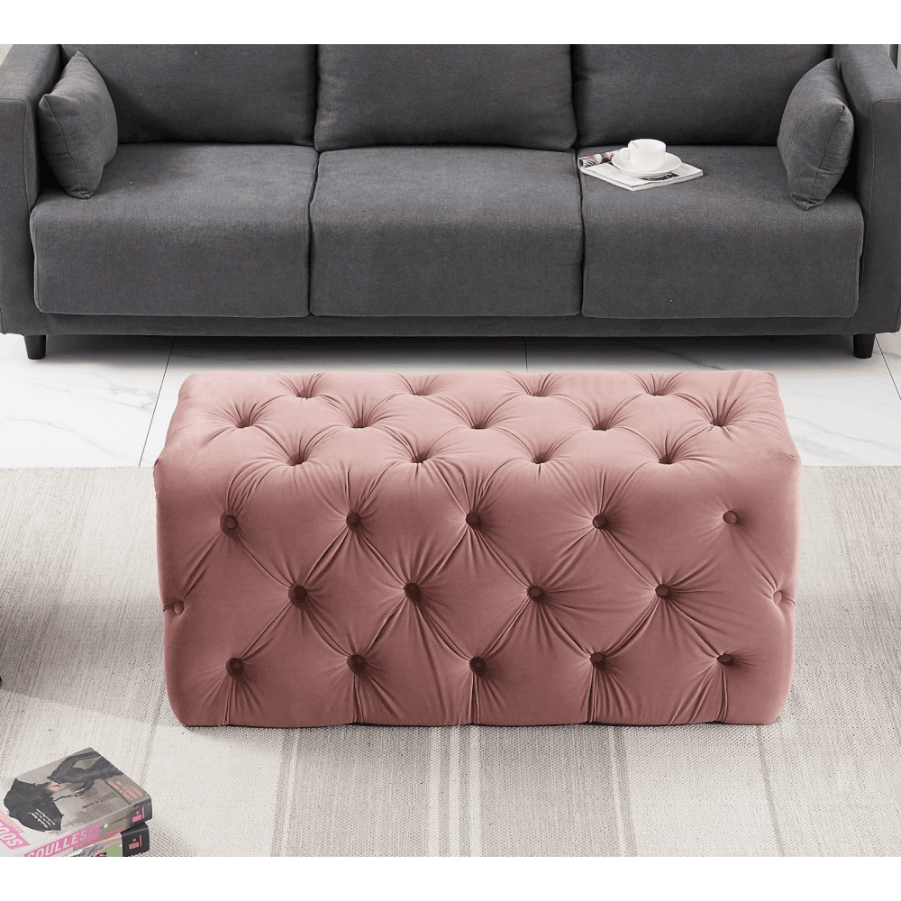 Santorini Velvet Ottoman Bench