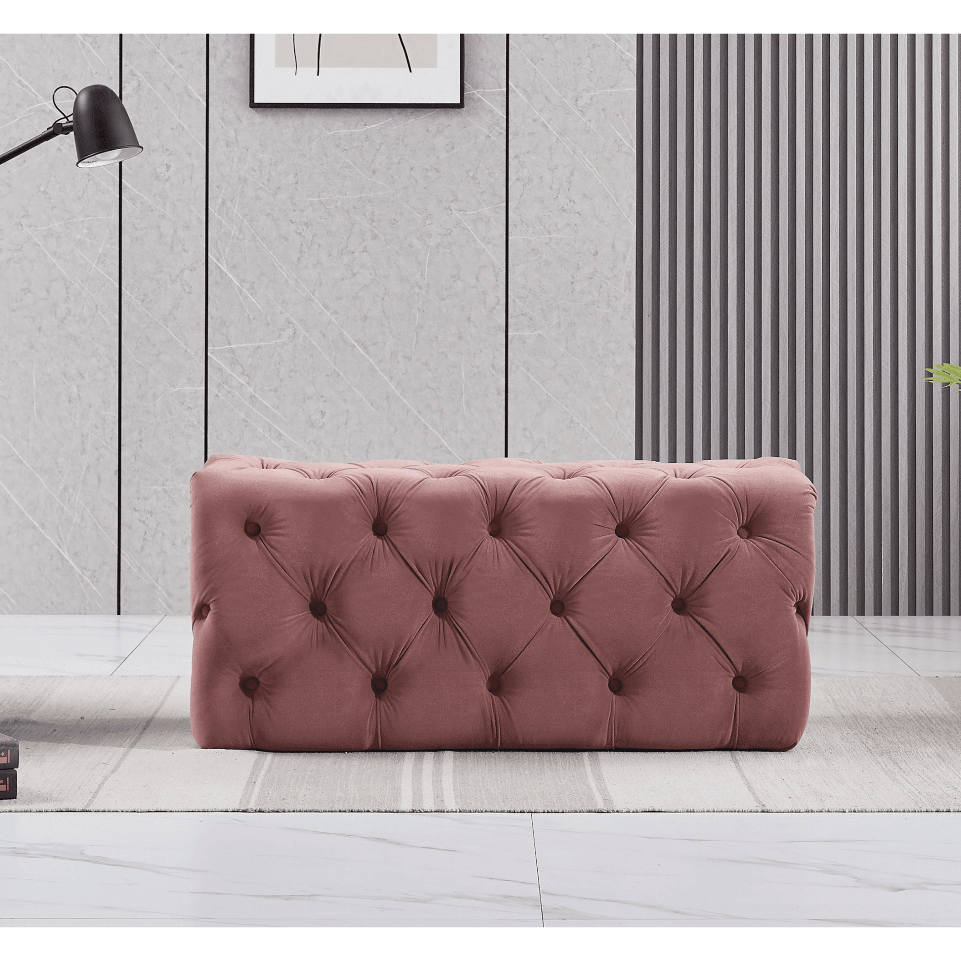 Santorini Velvet Ottoman Bench