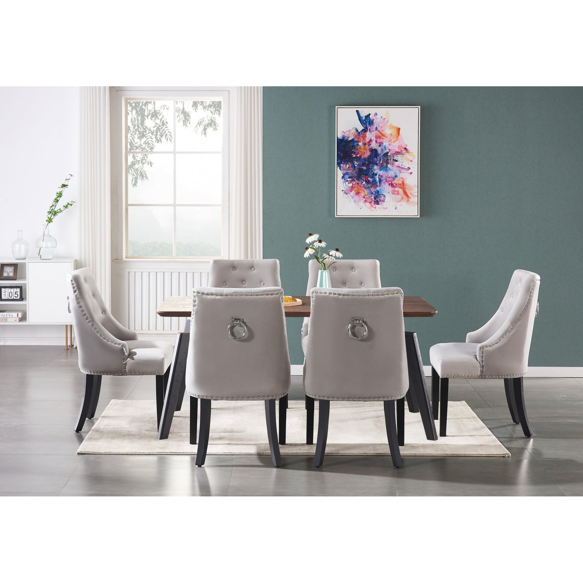 Luxury Dining Set | a Walnut Table and Set of 6 Windsor Knocker back Chairs
