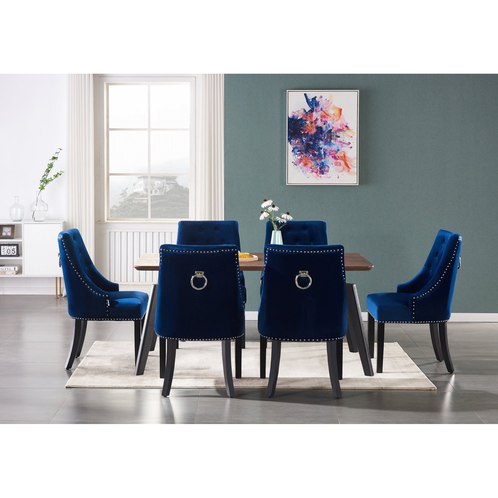 Luxury Dining Set | a Walnut Table and Set of 6 Windsor Knocker back Chairs