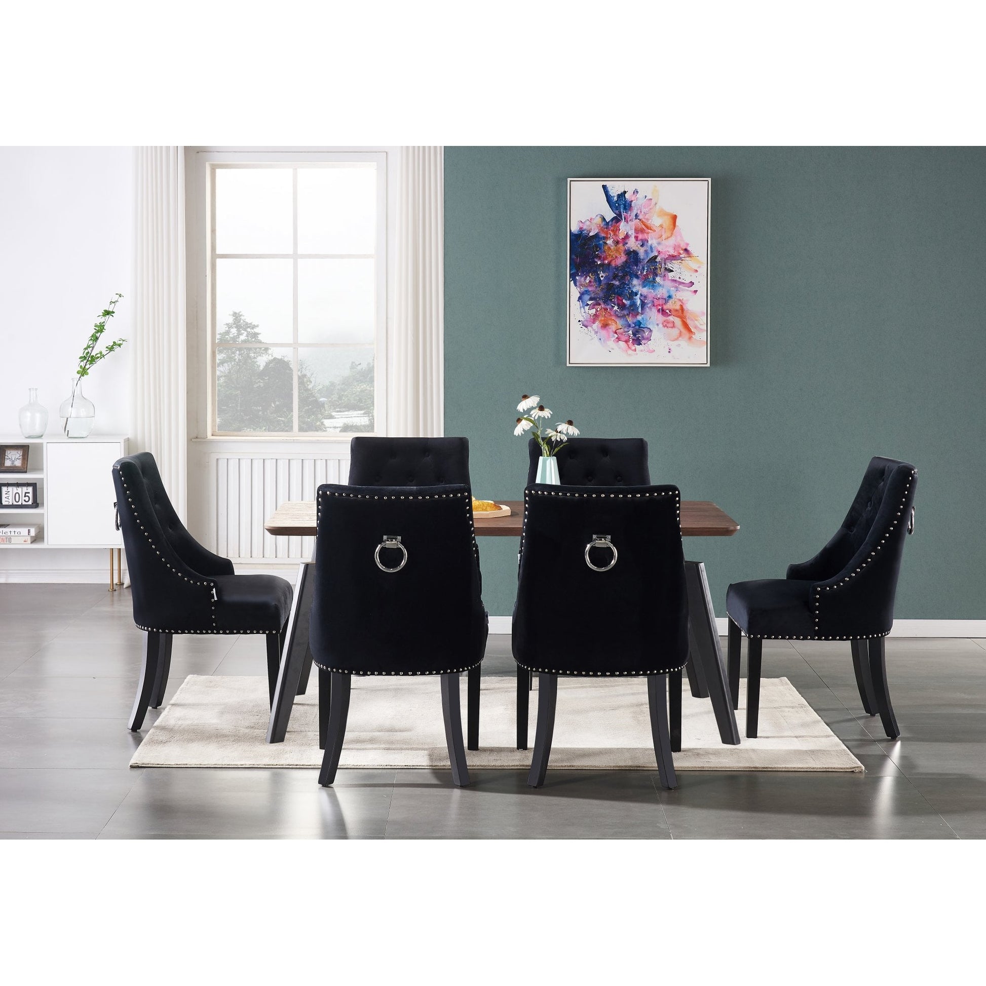 Luxury Dining Set | a Walnut Table and Set of 6 Windsor Knocker back Chairs