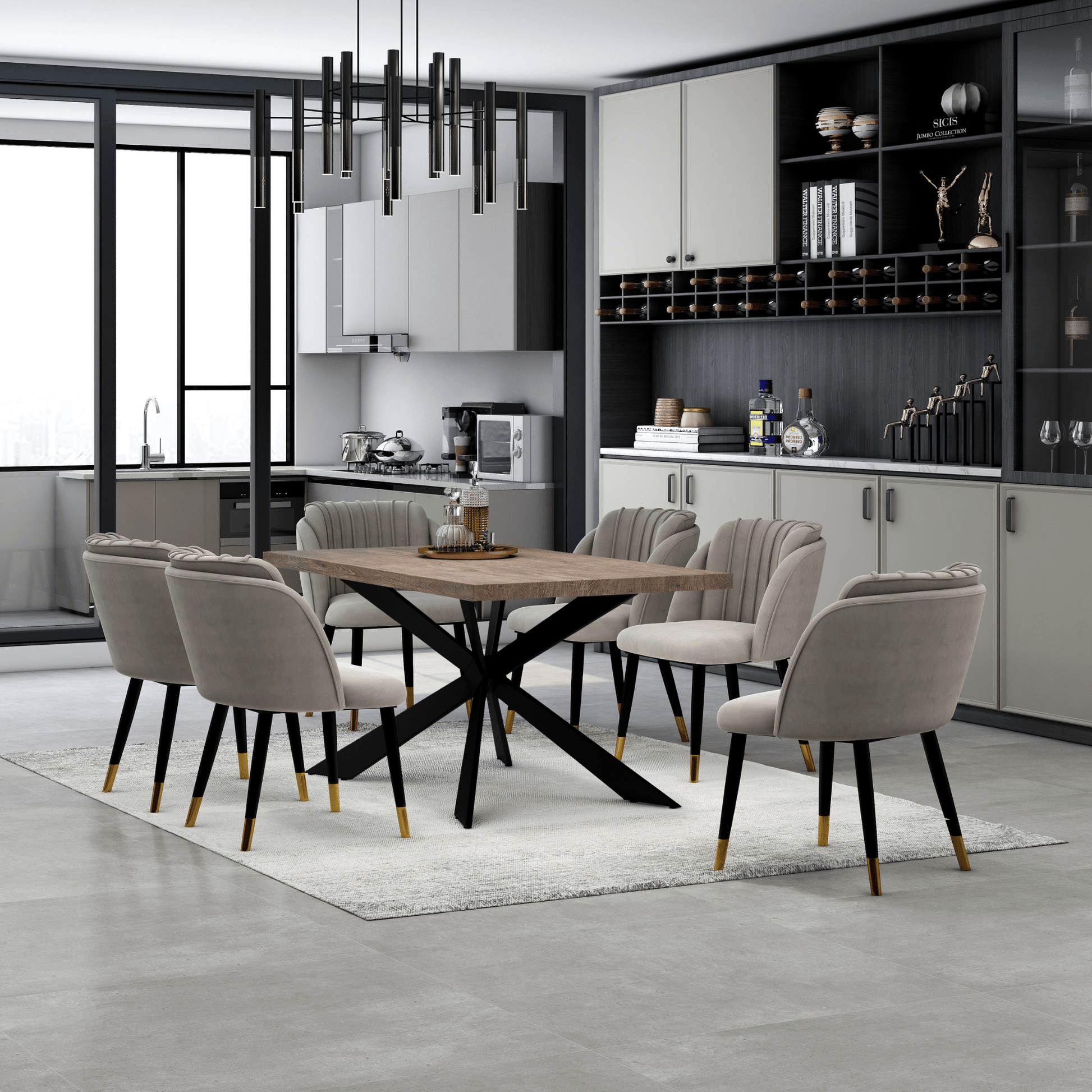 Milan velvet dining chair