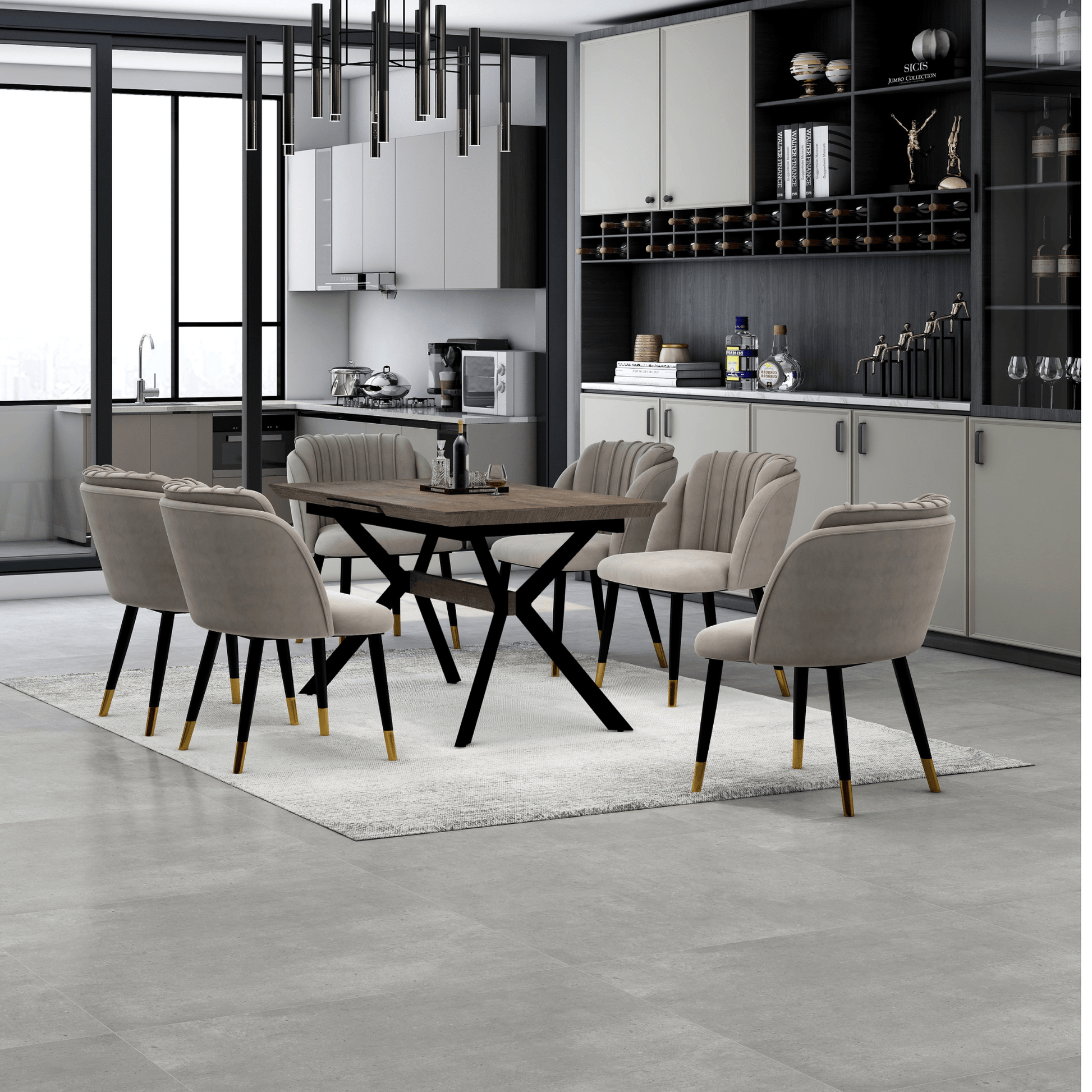 Milan velvet dining chair