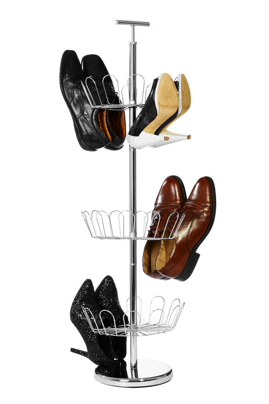 Revolving Silver Shoe Stand | Tavia