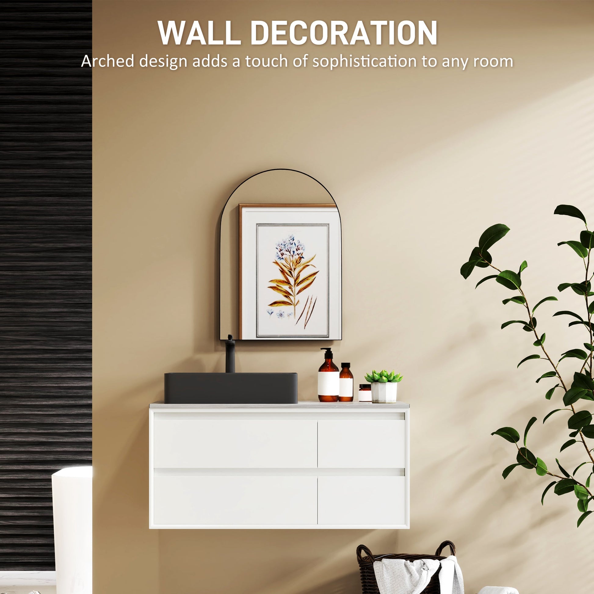 Arched Home Mirror - Black