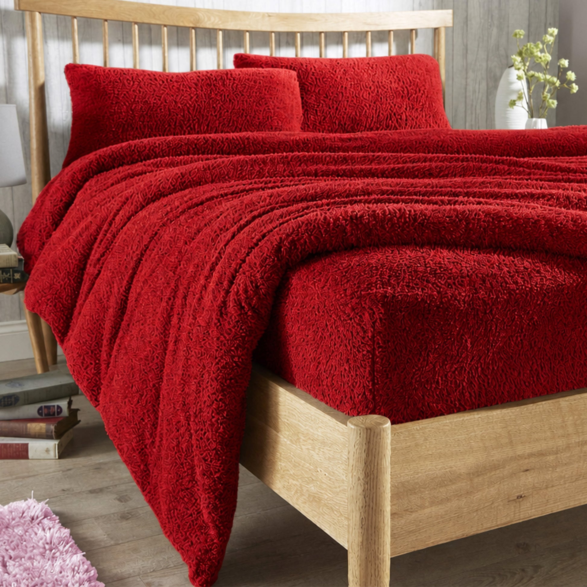 Teddy Fleece Extra Deep Fitted Sheet Plush Soft Winter Bedding Snug Elastic
