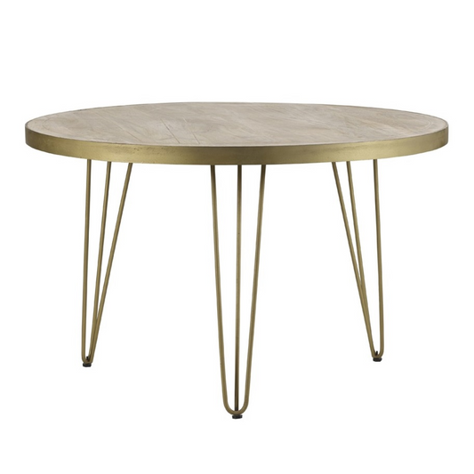 Light Gold Round Dining Table