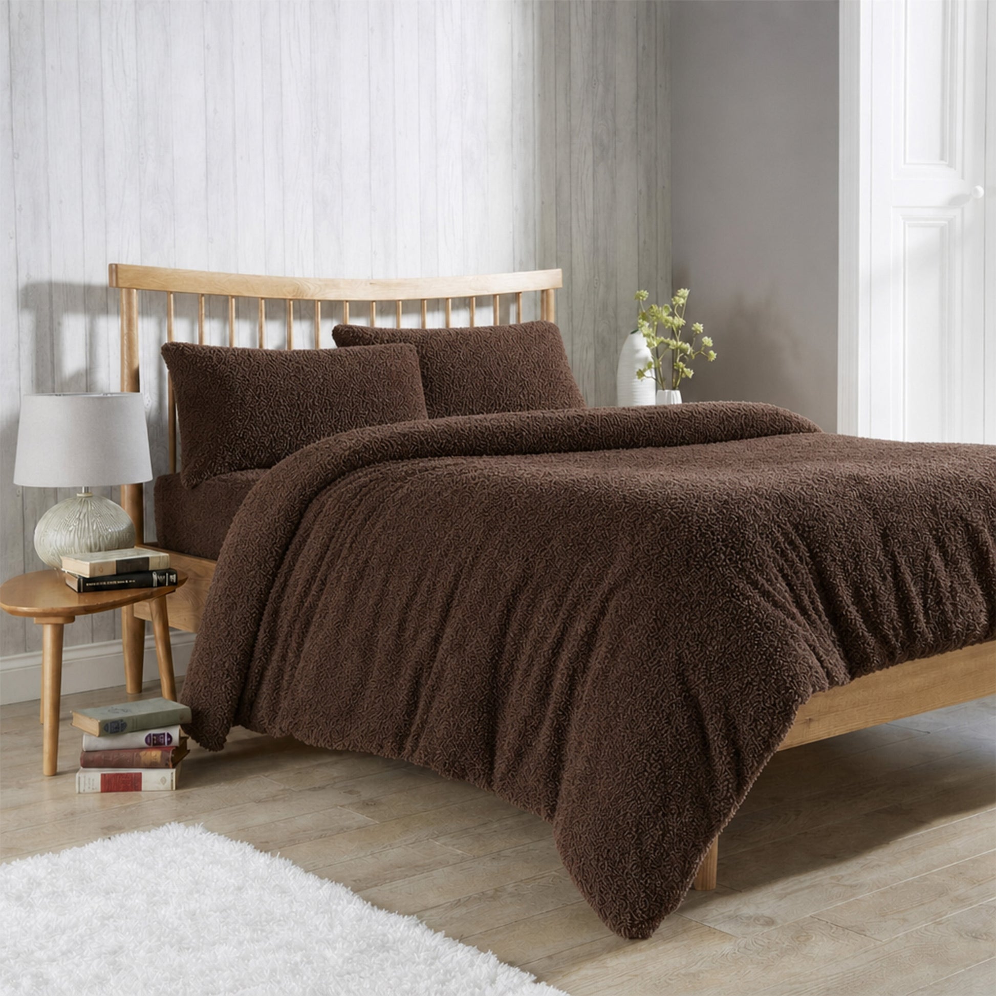 OLIVIA ROCCO Teddy Fleece Duvet Cover Set Premium Plush Ultra Cosy Winter Bedding