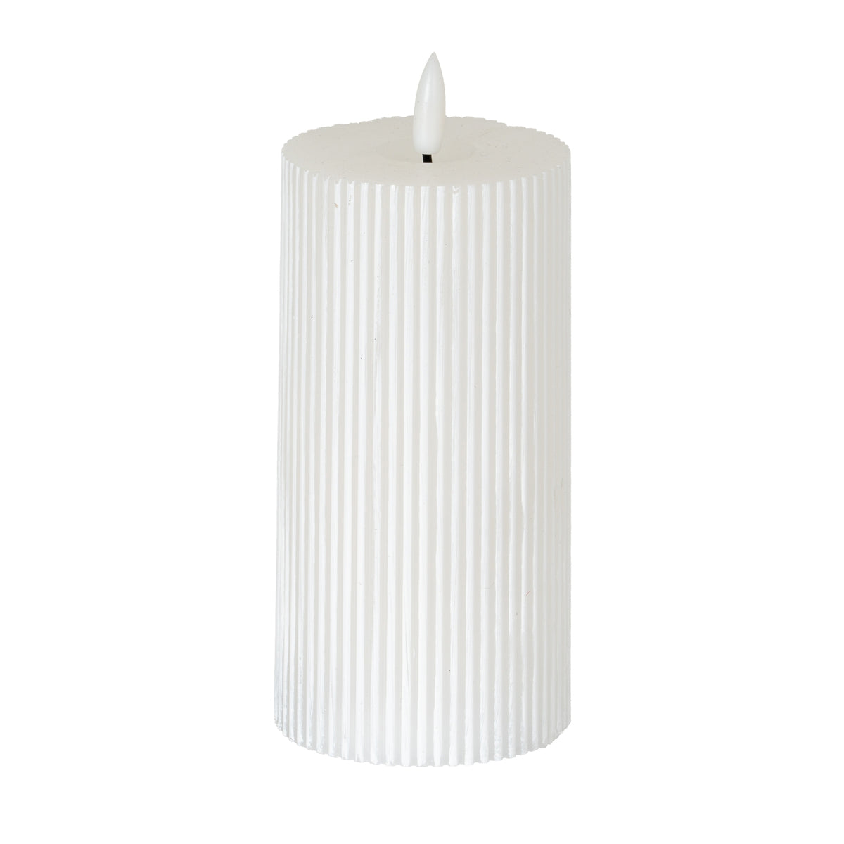 Luxe Collection Natural Glow 3x6 Textured Ribbed LED Candle