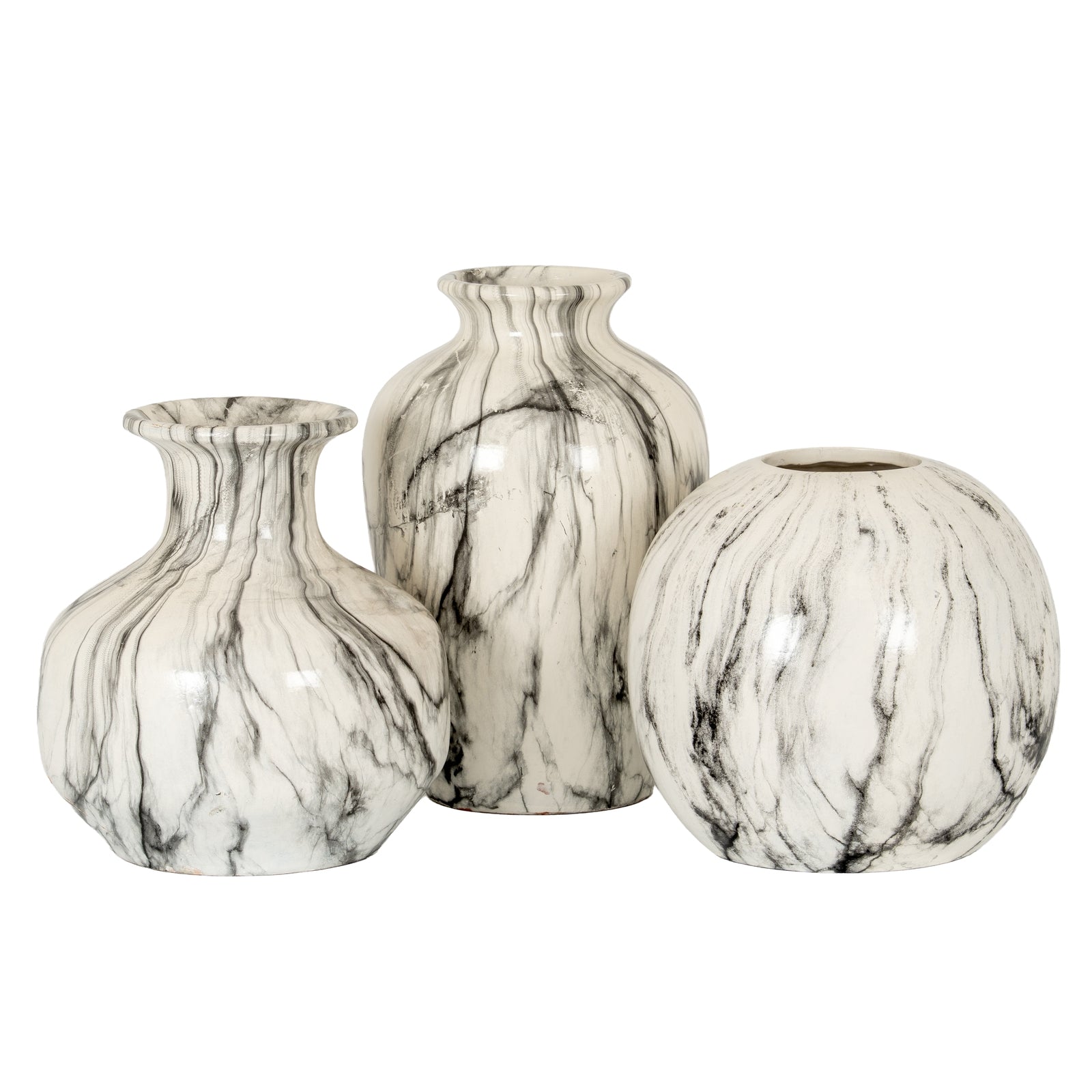 Marble Effect Squat Vase