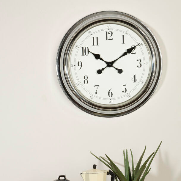 Chrome Finish Wall Clock | Pelo
