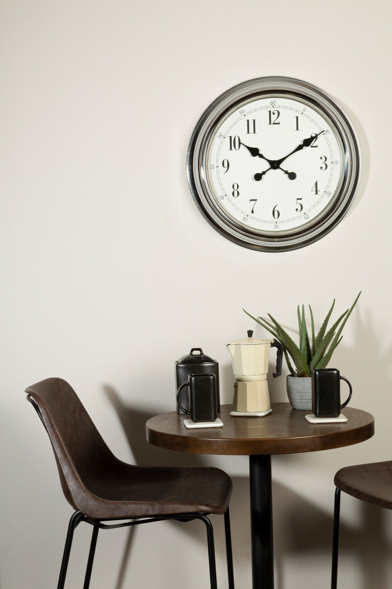 Chrome Finish Wall Clock | Pelo