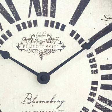 White Antique Finish Wall Clock | Cheston