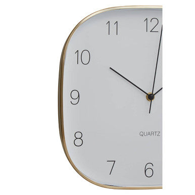 29cm Dia Square Gold Finish Case Wall Clock | Elko