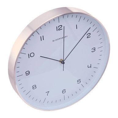 31cm Dia Round Copper Finish Wall Clock | Elko
