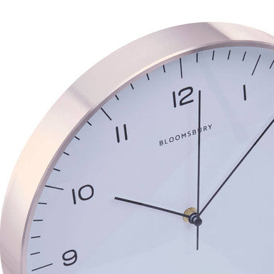 31cm Dia Round Copper Finish Wall Clock | Elko