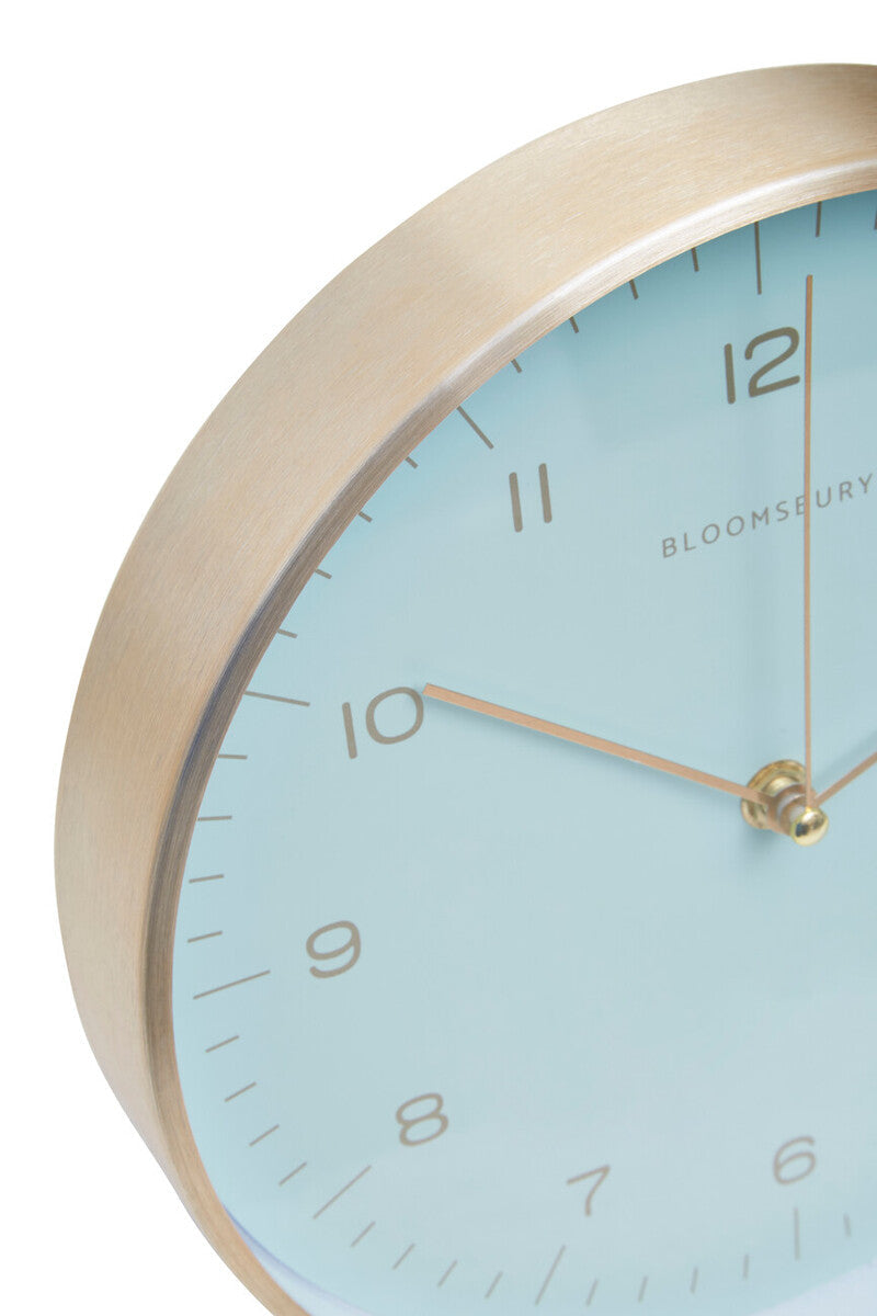 25cm Dia Gold and Mint Green Finish Wall Clock | Elko