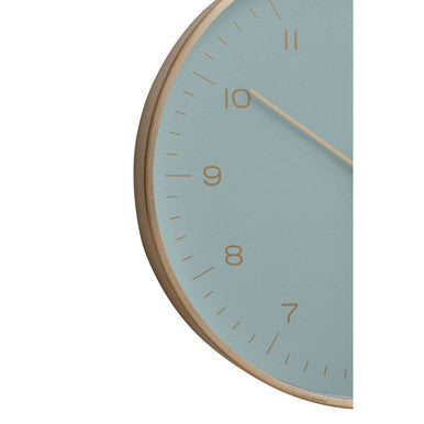 25cm Dia Gold and Mint Green Finish Wall Clock | Elko