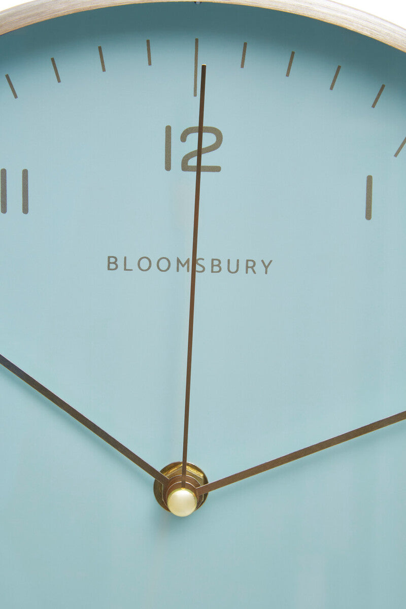 25cm Dia Gold and Mint Green Finish Wall Clock | Elko