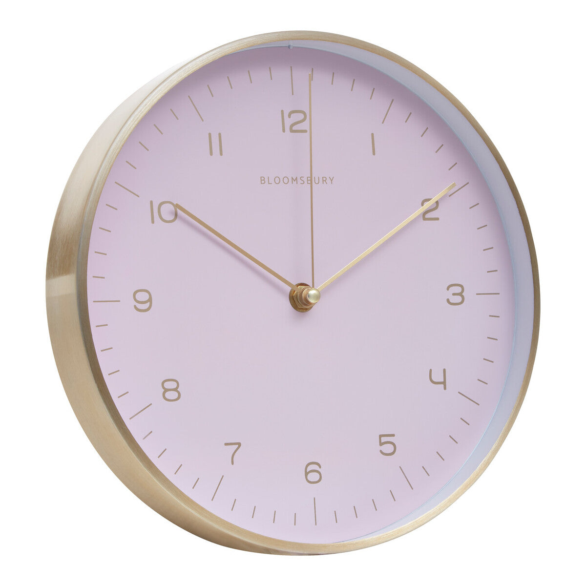 25cm Dia Gold and Pink Finish Wall Clock | Elko
