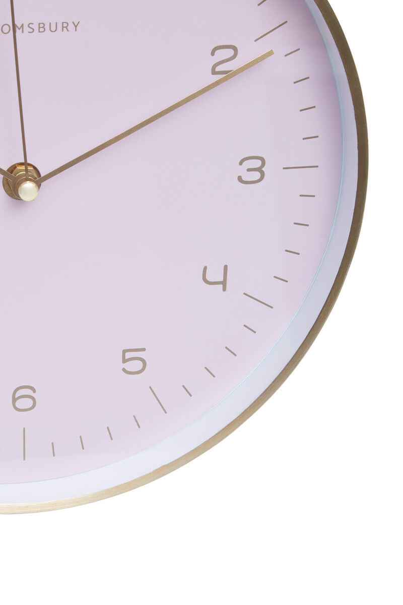 25cm Dia Gold and Pink Finish Wall Clock | Elko