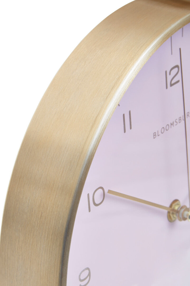 25cm Dia Gold and Pink Finish Wall Clock | Elko