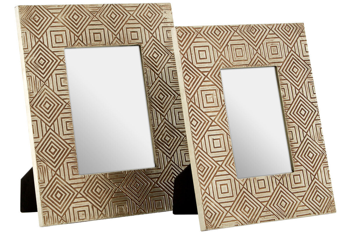 Metallic Tribal 4x6 Photo Frame in Antique Silver Finish | Bowerbird