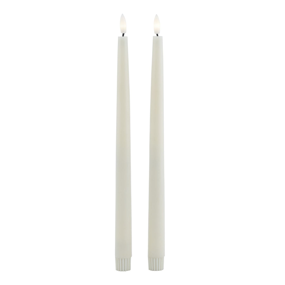 Luxe Collection S/2 Taupe LED Wax Dinner Candles