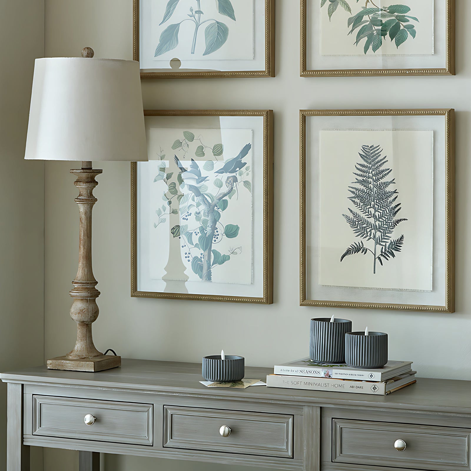 Pallido Candlestick Table Lamp With Linen Shade