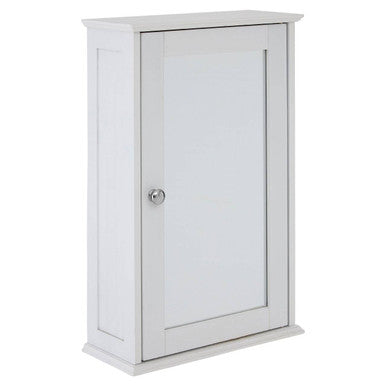 Portland White Wall Mounted Bathroom Cabinet with Mirrored Door