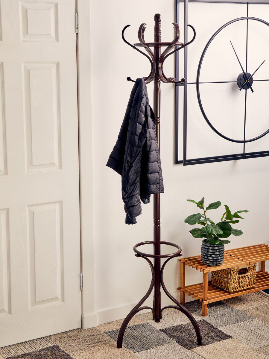 Kennedy Mahogany Finish Wooden Coat Stand