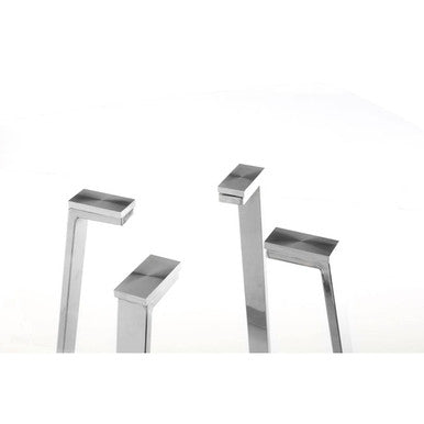 Metropolitan Clear Glass Square Dining Table with Silver Finish Legs