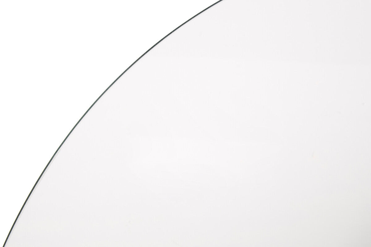 Metropolitan Clear Glass Round Dining Table with Silver Finish Legs