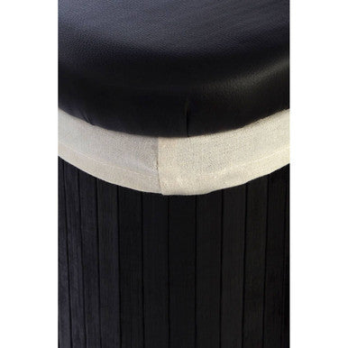 Bambi Black Bamboo Set of 2 Storage Ottomans