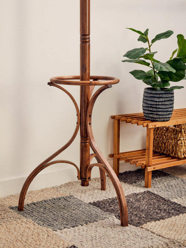 Walnut Finish Floor Standing Coat Stand | Kennedy