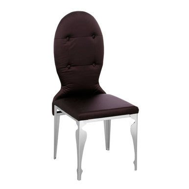 Silk Purple Dining Chair with Silver Finish Legs