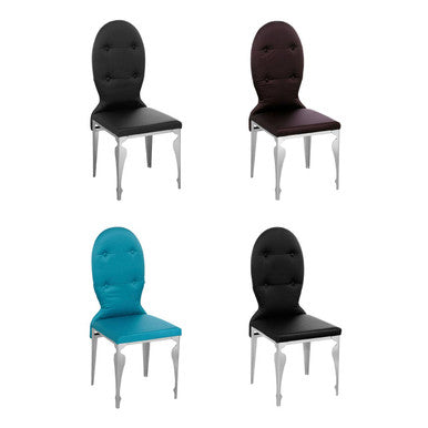 Silk Purple Dining Chair with Silver Finish Legs