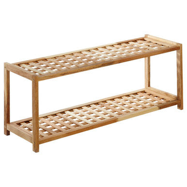 Arla Natural Walnut Wood 2 Tier Shoe Rack