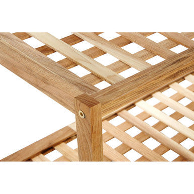 Arla Natural Walnut Wood 2 Tier Shoe Rack