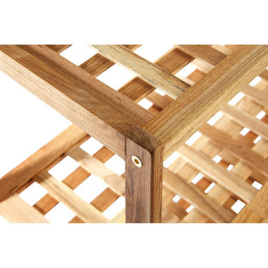 Arla Natural Walnut Wood 3 Tier Shoe Rack