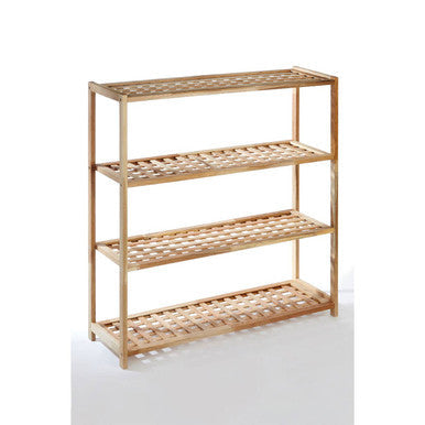 Arla Natural Walnut Wood 4 Tier Shoe Rack